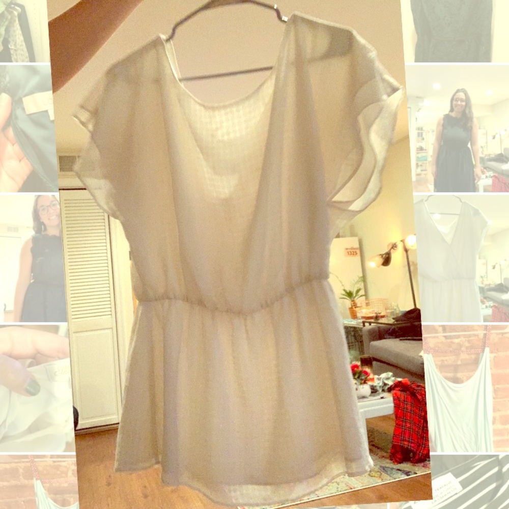 White peasant blouse top v-back